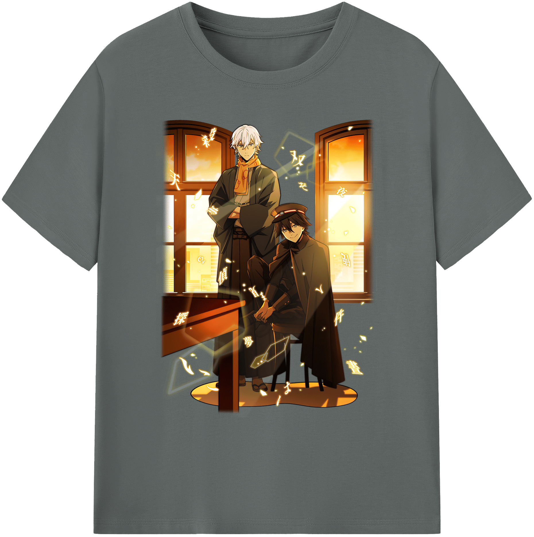 （画像用） 文豪ストレイドッグス Bungo Stray Dogs 綿100％ メンズ半袖Tシャツ｜肌触りやわらか＆通気性